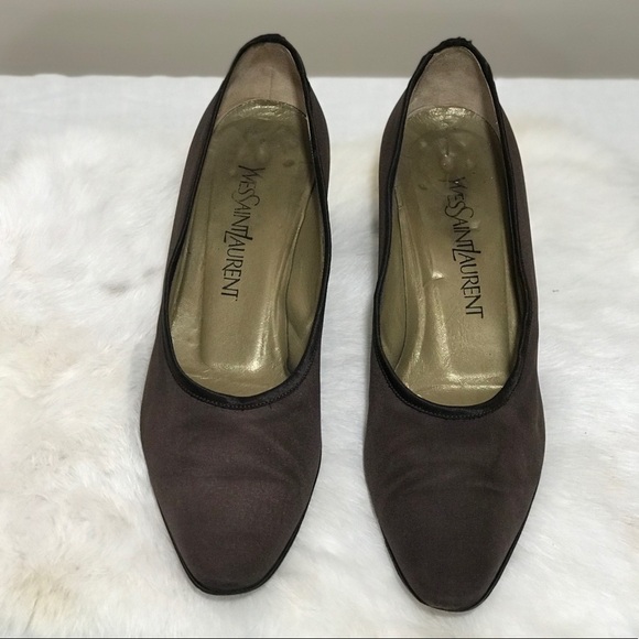 Vintage Yves Saint Laurent Pumps Heels 8 N Brown